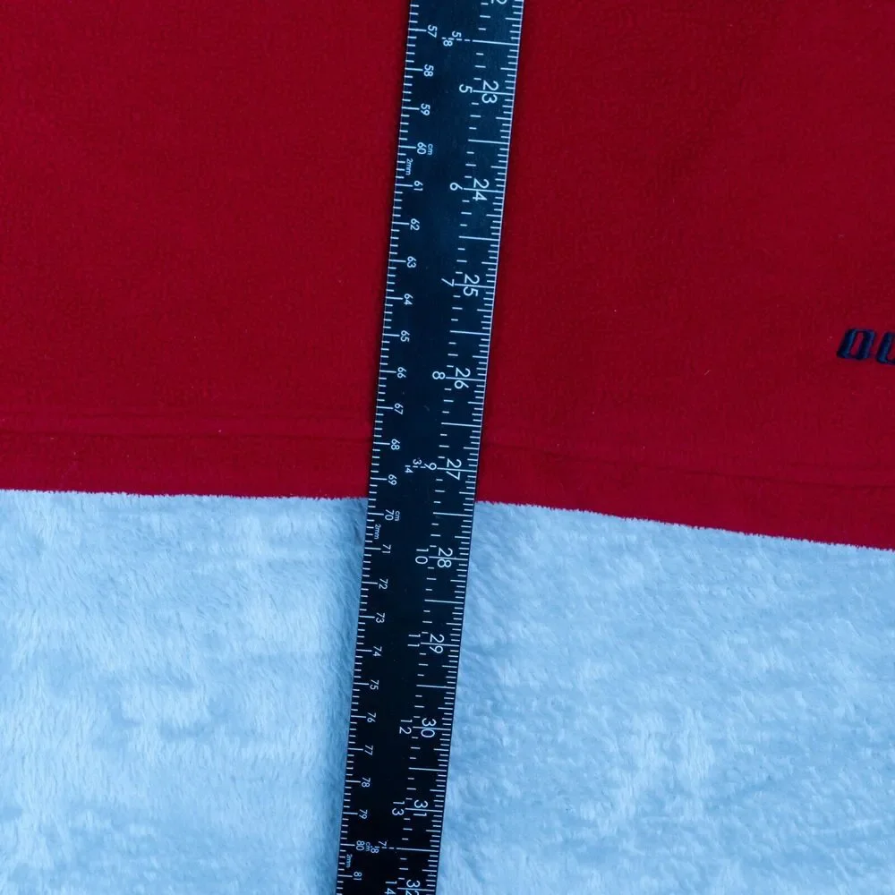 Vintage Y2K Old Navy Fleece Quarter Zip Sweatshirt Mens Large Red White‎ Blue